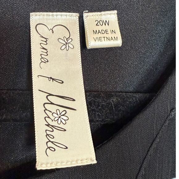 Emma Michelle black and white polka dots sleeveless ruffled neck dress 20W - Picture 4 of 5